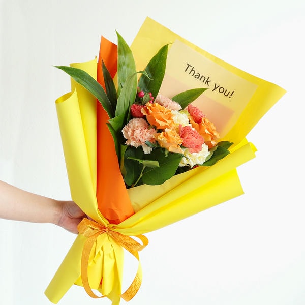 フラメッセブーケM(オレンジ)サンキュー【花】【年間ギフト】　商品画像1