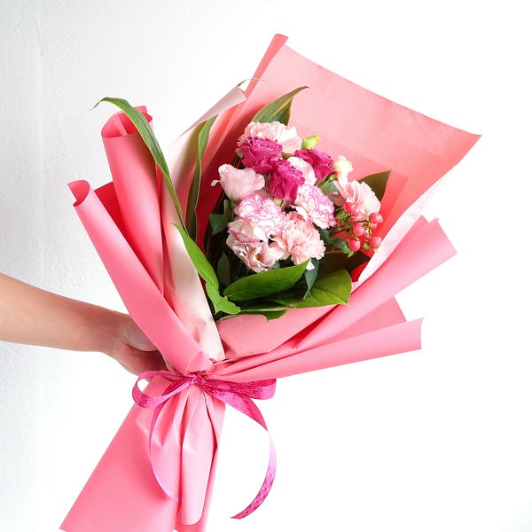 フラメッセブーケM(ピンク)お菓子セット【花】【年間ギフト】 商品画像1