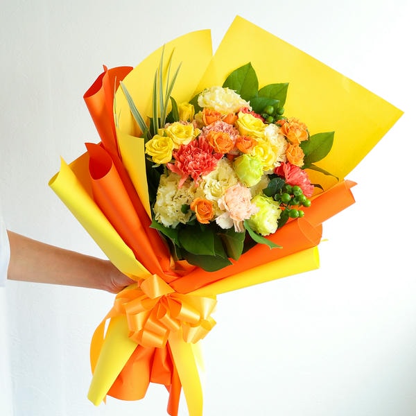 フラメッセブーケL(オレンジ)【花】【年間ギフト】　商品画像1