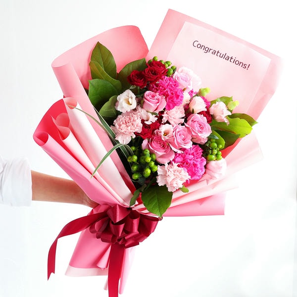 フラメッセブーケL(ピンク)コングラッツ【花】【年間ギフト】　商品画像1