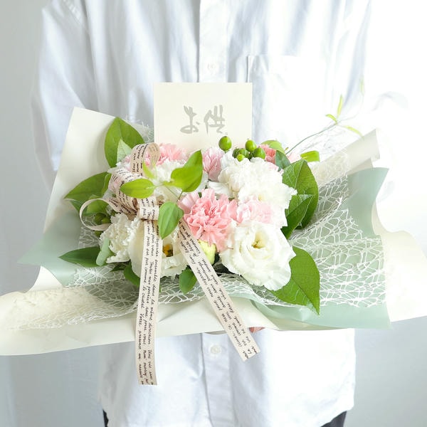 お供えアレンジ「祈りのしらべ」(ピンク)お線香付き【花】【年間ギフト】　商品画像1