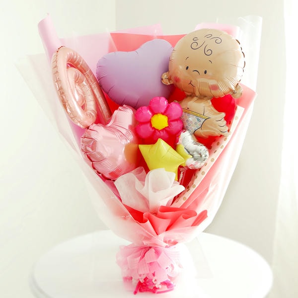 バルーンブーケ「おめでとうBaby」(おんなのこ)【花】【年間ギフト】　商品画像1