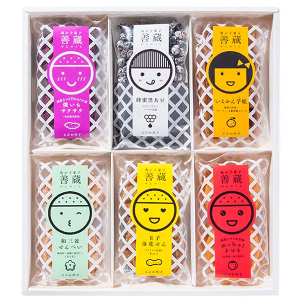 愛媛 善蔵6種詰合せ 善蔵の売れ筋商品(せんべい 芋けんぴ 豆菓子)6種類詰め合わせ【NN】　商品画像1