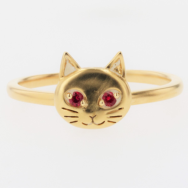 K18YG ルビーネコリング (お届け期間：5月7日〜5月10日)【母の日】　商品画像1