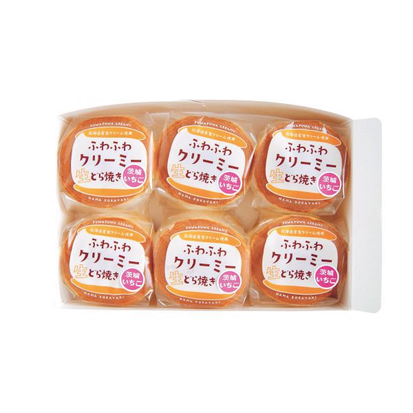 茨城 亀印製菓 ふわふわクリーミー生どら焼きいちご6個入り【KN】 商品画像1