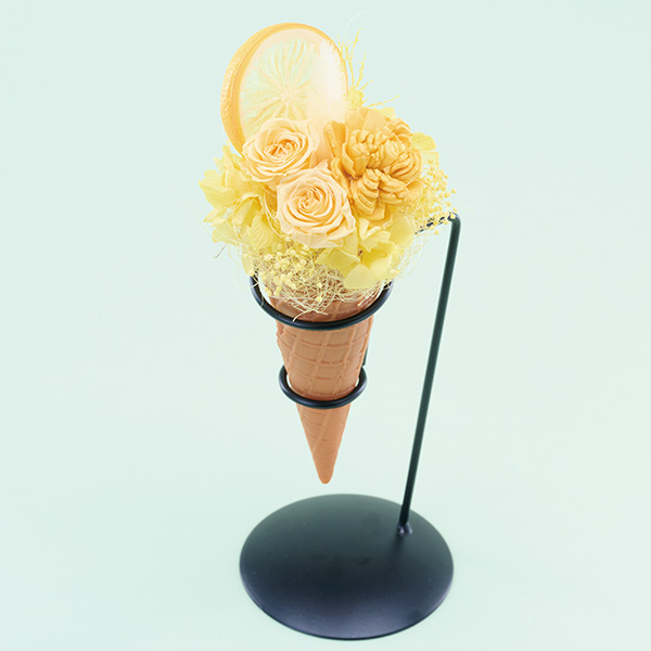 Luna プリザーブドフラワー アイスクリームアレンジ「レモン」【母の日】　商品画像1