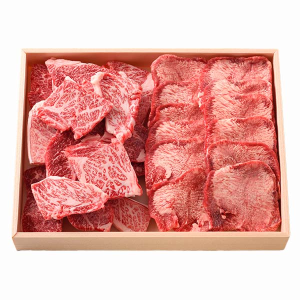 滋賀県産 近江牛かた切りおとし焼肉用+米国産牛タン焼肉用【夏の贈りもの・お中元】 商品画像1