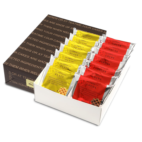 兵庫 マネケン ワッフル詰合せ14個入り(プレーン・ココア各7)【NN】 商品画像1