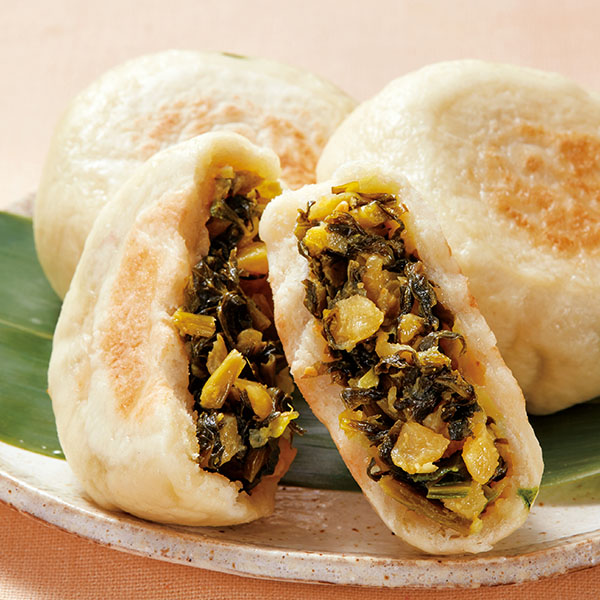 小川村信州縄文おやき2種セット(野沢菜・あずき)各2個 (L8228)【サクワ】　商品画像1