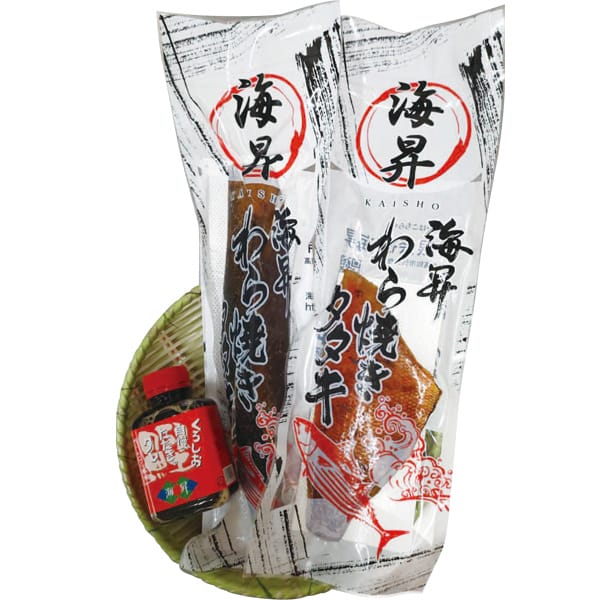高知 有限会社海昇 たたきギフトセット(藁焼き鰹たたき1フシ・藁焼き金目鯛タタキ1枚・タタキタレ1本)【お届け期間:6月11日〜8月25日】【旬鮮便】【NN】　商品画像1