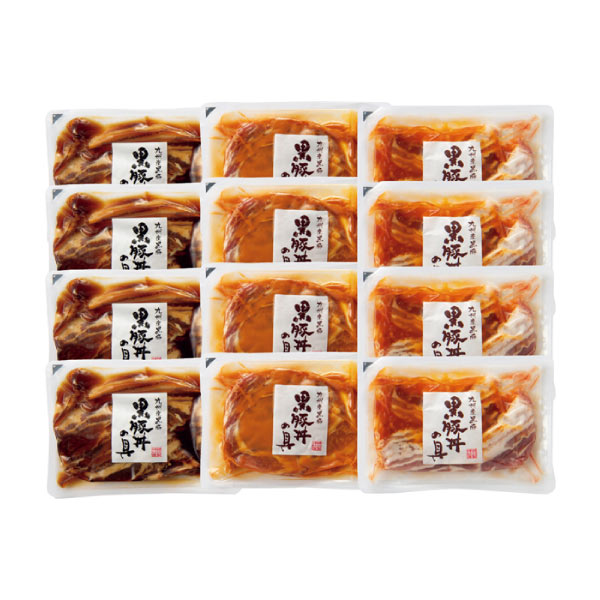 九州産黒豚味付け豚丼の具3種12食セット【お買い得セール6月】 商品画像1