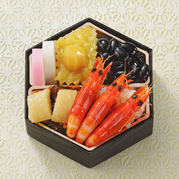 や満文 青木庵 ミニ六角六段重【2〜3人前・54品目】【イオンのおせち】　商品画像1