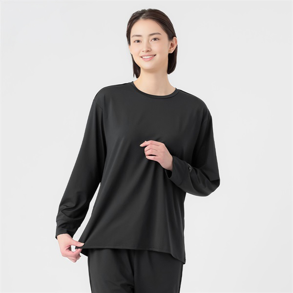 トップバリュ EXセリアント ウェア ルームウエア上下セット(ルーム長袖Tシャツ＆ルームロングパンツ)クロ / Mサイズ【限定10点】【敬老の日・ソーシャル対応可】　商品画像1