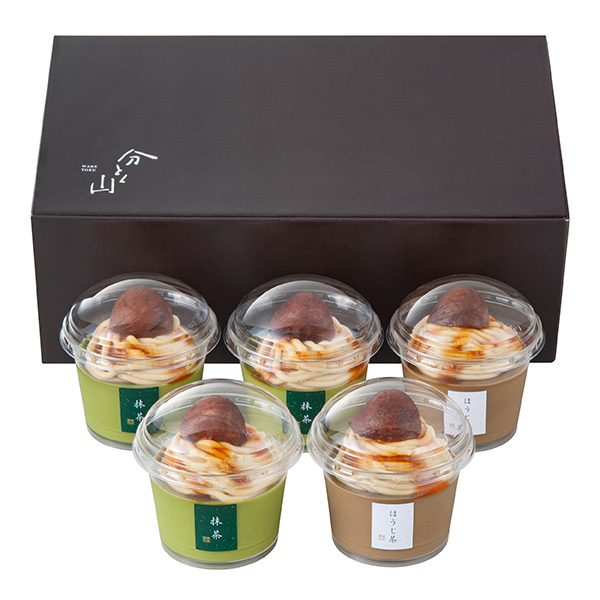 モンブランプリン (抹茶×3、ほうじ茶×2 計5)【お届け期間：12月26日〜12月30日】【年末年始ごちそう特集】　商品画像1
