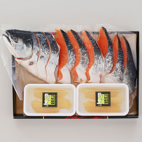 新巻銀鮭半身切身と味付数の子【ブラックフライデー】　商品画像1