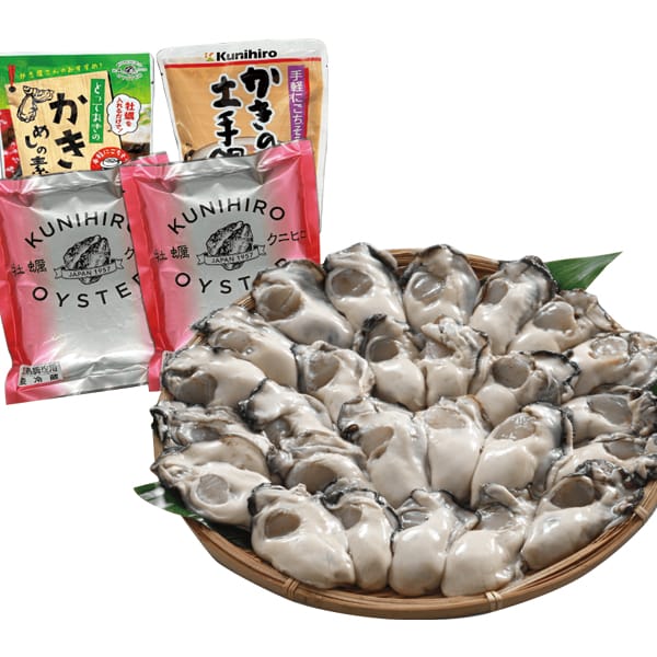 クニヒロ 広島県産 かき飯・土手鍋みそセット 加熱用むき身300g×2、土手鍋みそ200g、かき飯の素100g【お届け期間:12月1日〜12月27日】【旬鮮便】【NN】　商品画像1