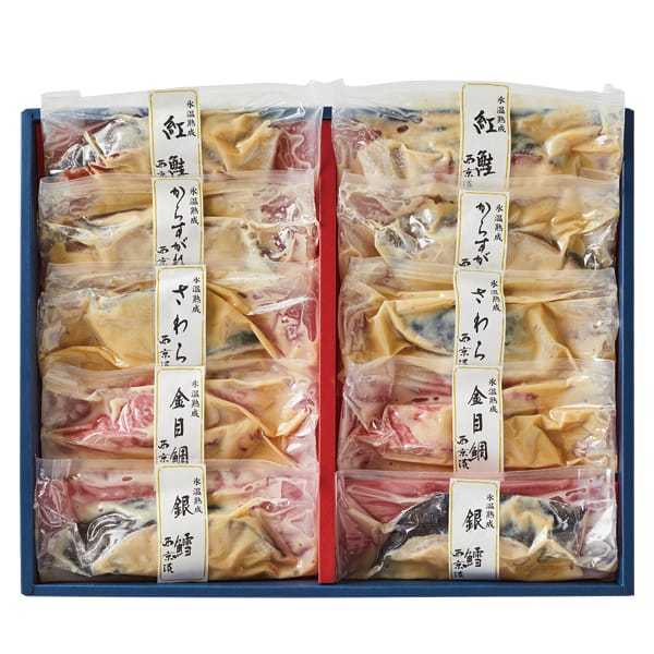 鳥取 ダイマツ 氷温熟成 プレミアム西京漬けセット10切(銀だら、本さわら、紅鮭、からすかれい、金目鯛)西京漬け各70gx2切【お届け期間:11月11日〜1月10日】【旬鮮便】【NN】　商品画像1
