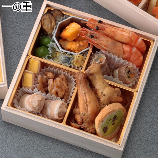 北海道アンサンブル 洋風二段＆京都料亭みのり 和風二段 和・洋四段重 コラボ 【3〜4人前・54品目】【イオンのおせち】　商品画像2