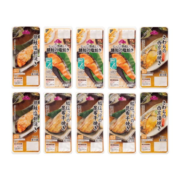 トップバリュ レンジで簡単 こだわり焼魚詰合せ(4種10切)【夏ギフト・お中元】　商品画像2