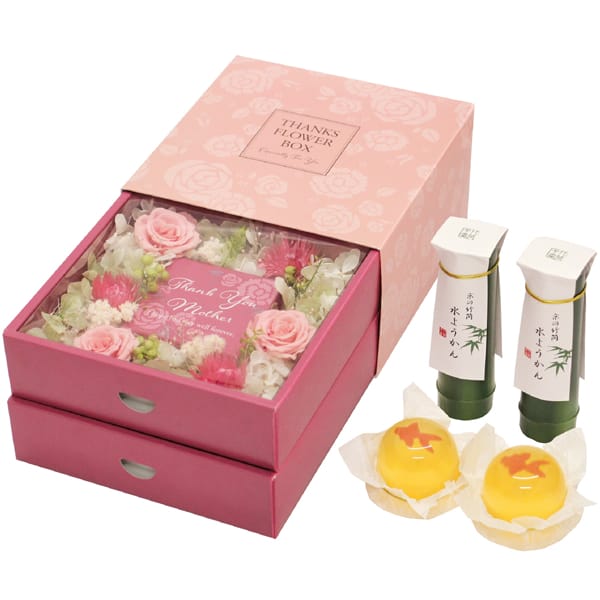 京都 萬屋琳窕 京の竹筒水ようかんと金魚ゼリー＆フラワーBOX【母の日】　商品画像2