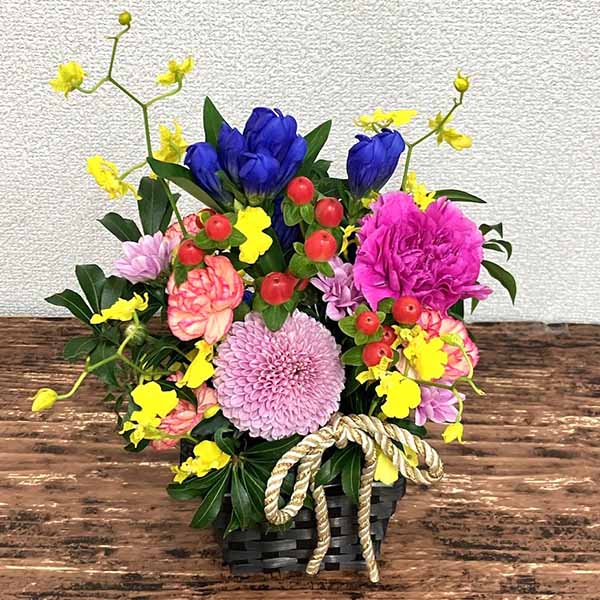 茨木春草園 敬老アレンジ「京みやび」＋長崎和三盆カステラ【敬老の日】　商品画像2