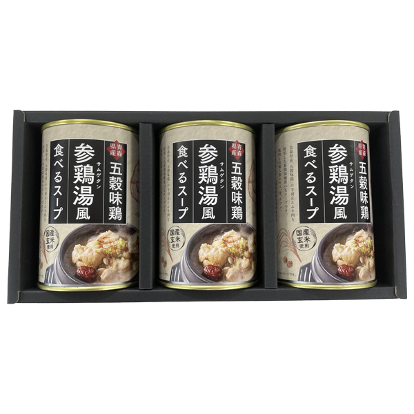 青森県産 五穀味鶏参鶏湯風食べるスープ 415g×3個【おいしいお取り寄せ】　商品画像2