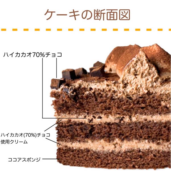 不二家 糖質オフ チョコ生ケーキ【おいしいお取り寄せ】　商品画像2