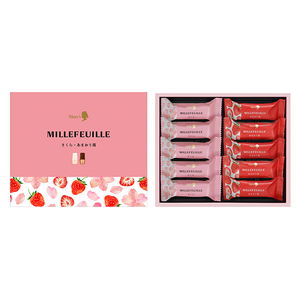 【アウトレット】メリーチョコレート ミルフィーユ(さくら＆あまおう苺) 10個[MFS-II]【おいしいお取り寄せ】　商品画像2