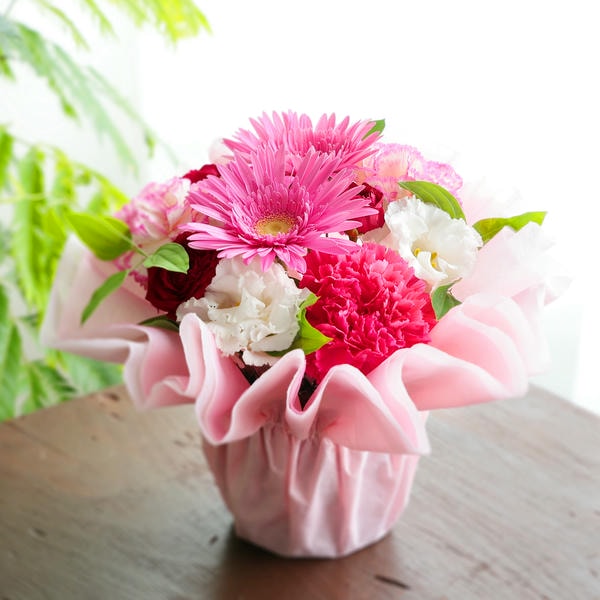 アレンジ「フルリーナ」(ピンク)【花】【年間ギフト】　商品画像2