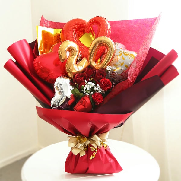 バルーンブーケ「20」(レッド)【花】【年間ギフト】　商品画像2