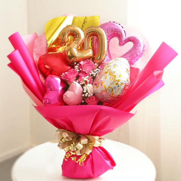 バルーンブーケ「20」(ピンク)【花】【年間ギフト】　商品画像2