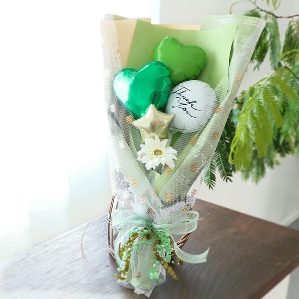 バルーンブーケ「ミニガーベラ」(グリーン)「Thank you」【花】【年間ギフト】　商品画像2