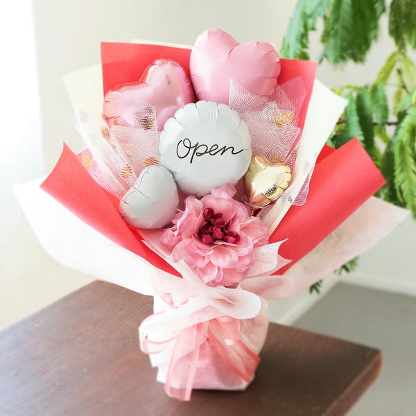 バルーンアレンジ「バルーンドレス」(ピンク)「Open」【花】【年間ギフト】　商品画像2
