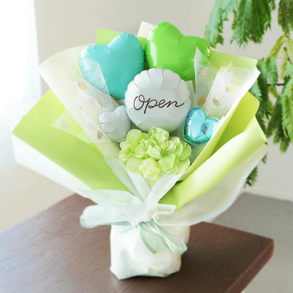 バルーンアレンジ「バルーンドレス」(グリーン)「Open」【花】【年間ギフト】　商品画像2