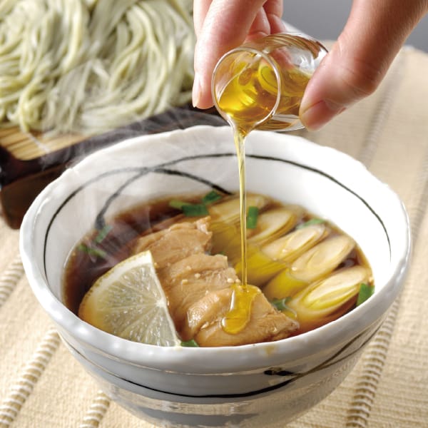 新潟 わたや へぎそば乾麺４袋つゆ付みどりのラー油セット【父の日】【KN】　商品画像2