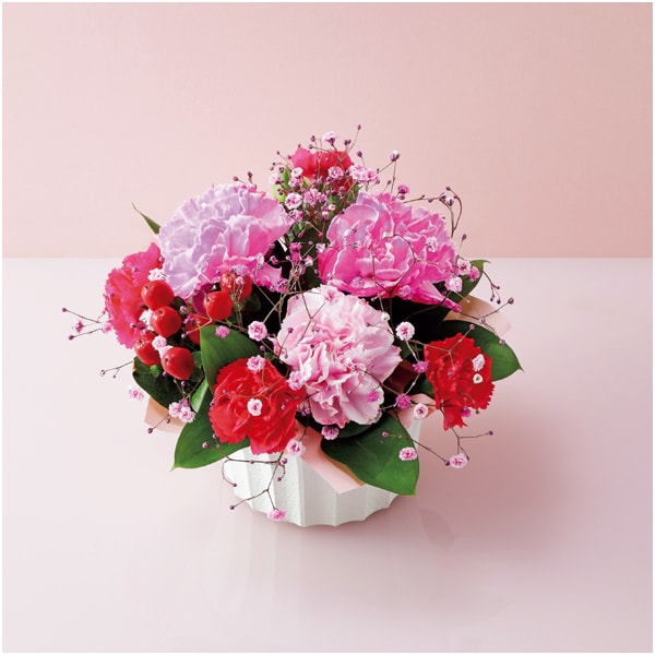 ケーアイ・フレッシュアクセス カーネーション推し色アレンジ(ピンク)といちごのセット【母の日】　商品画像3