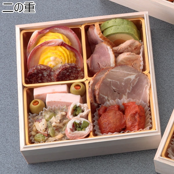 北海道アンサンブル 洋風二段＆京都料亭みのり 和風二段 和・洋四段重 コラボ 【3〜4人前・54品目】【イオンのおせち】　商品画像3