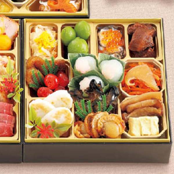 ウェルネス伯養軒 和洋風おせち三段重【白石温麺(紅白)同梱】【3人前・51品目】【イオンのおせち】【関東地区お届け限定】　商品画像3