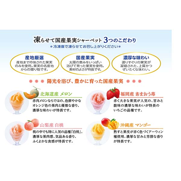 セゾン デュ フリュイ 凍らせて国産果実シャーベット【夏の贈りもの・お中元】[SS-30D]　商品画像3