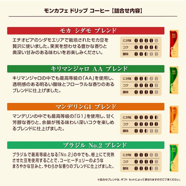 モンカフェ モンカフェ ドリップコーヒー＆スティック バラエティギフト【冬の贈りもの・お歳暮】[MAS-30]　商品画像2