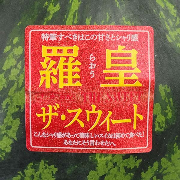 熊本県産 すいか 羅皇・ザ・スウィート(タネフリー) 4L〜2Lサイズ 1玉【お届け期間：5月18日〜6月15日】【おいしいお取り寄せ】　商品画像3
