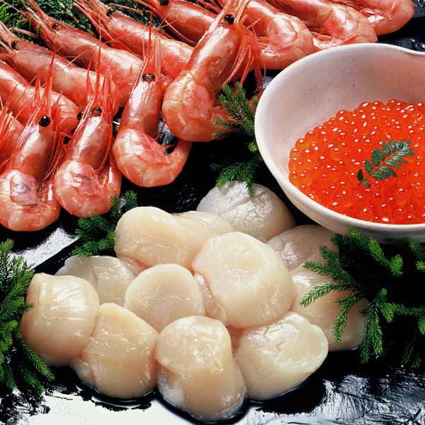 カネコメ田中水産 いくら醤油漬・ほたて・甘えびセット【おいしいお取り寄せ】　商品画像3