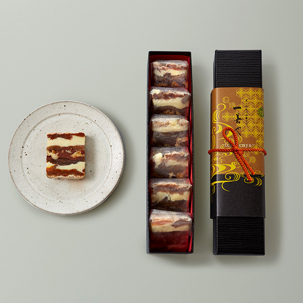 一善や 干柿と胡桃と無花果のミルフィーユ 6個入り(風呂敷包あり:古代紫) 1箱【年間ギフト】　商品画像3