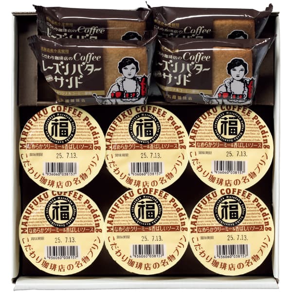 大阪 丸福珈琲店 こだわり珈琲店の名物プリン＆コーヒーレーズンバターサンドセット こだわり珈琲店の名物プリン100g×6、こだわり珈琲店のコーヒーレーズンバターサンド4【NN】　商品画像3