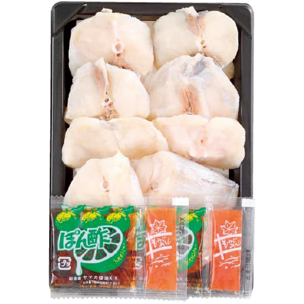 山口 日高本店 国産ふくづくし 国産養殖とらふく刺身60g、とらふく皮湯引き30g、ごまふくちり150g、ごまふく唐揚げ150g、とらふく雑炊スープ340g、ぽん酢・もみじおろし 各6【NN】　商品画像4