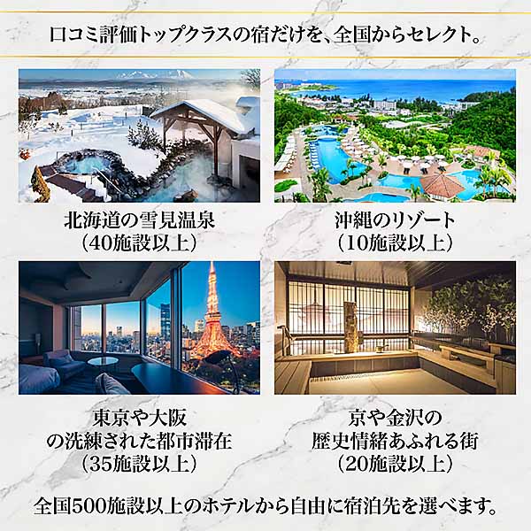 ペア宿泊カタログギフト:USER’S CHOICE【年間ギフト】　商品画像4