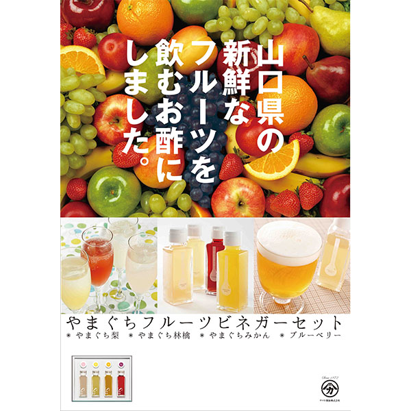 ヤマカ醤油 やまぐちフルーツビネガーセット 梨酢・みかん酢・りんご酢・ブルーベリー酢各100ml 【ふるさとの味・中四国】　商品画像5