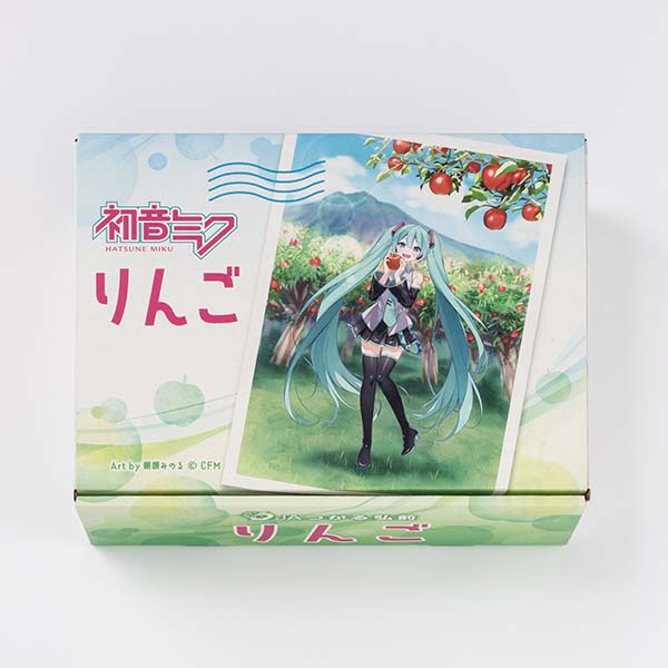 青森県産(JAつがる弘前)サンふじりんご 3kg 初音ミク化粧箱入り(9〜10