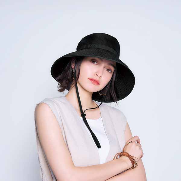 Sun Block LAB BEAUTY ツバ広ハイクハット ブラック【雑貨】　商品画像5