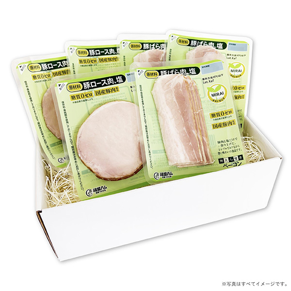 広島福留ハム MIRAI6個セット(ロースハム・ベーコン) MIRAIロースハム(1パックあたり48g)×3・MIRAベーコン(1パックあたり48g)×3【NN】　商品画像6